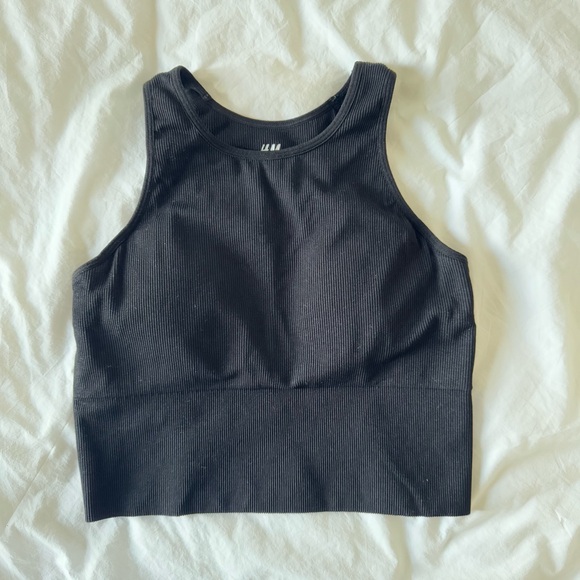 Black Sports Bra Ribbed Tank - Picture 5 of 5